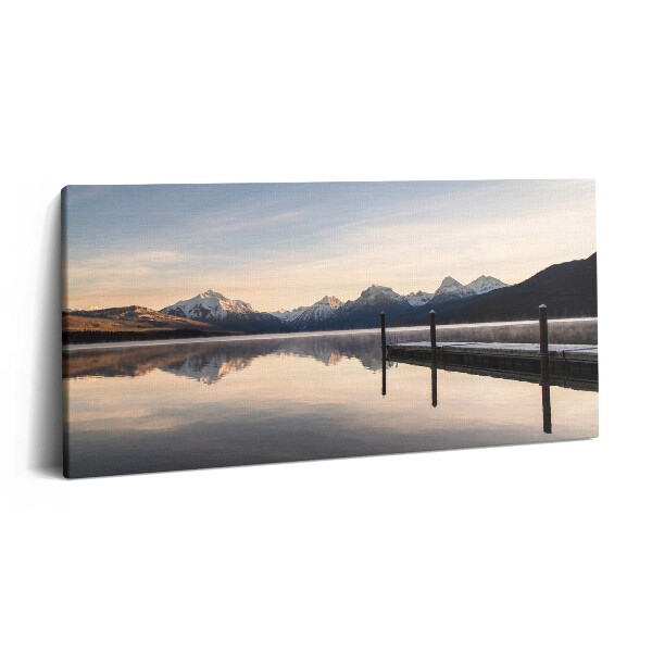 Imprimare tablou canvas 120x60 Lac și dig de munte