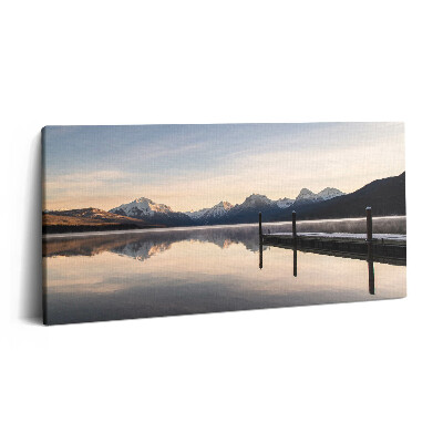 Imprimare tablou canvas 120x60 Lac și dig de munte