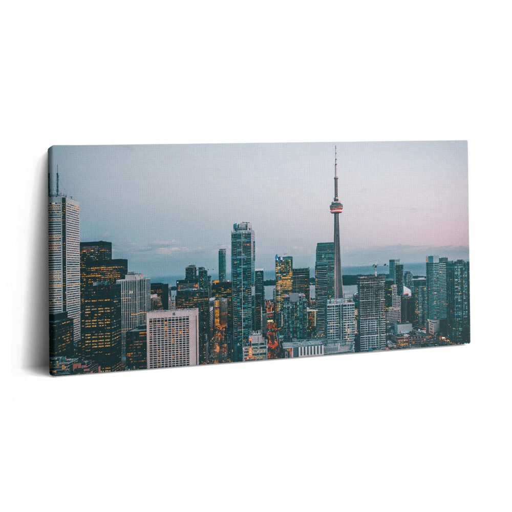 Imprimare tablou canvas 120x60 Panorama orașului seara