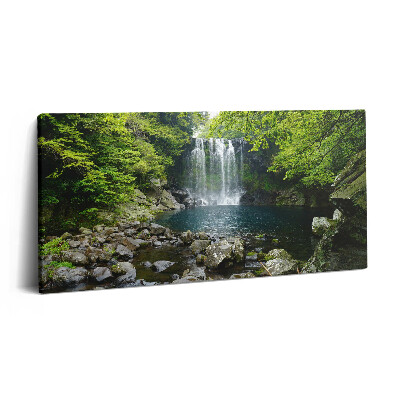 Imprimare tablou canvas 120x60 Cascadă și râu printre copaci