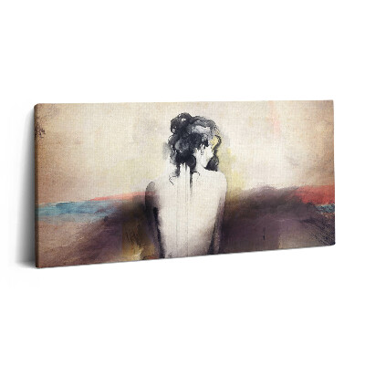 Imprimare tablou canvas 120x60 Acuarelă abstractă - portret de femeie