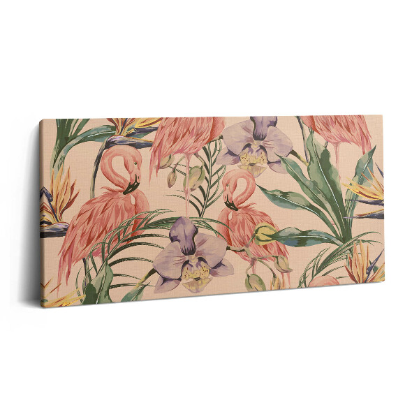 Imprimare tablou canvas 120x60 Flori tropicale în stil boho