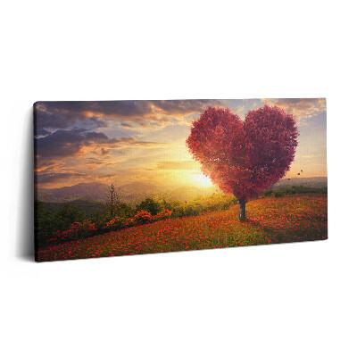 Imprimare tablou canvas 120x60 Copacul iubirii în formă de inimă