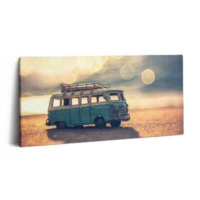 Imprimare tablou canvas 120x60 Rulotă pe plajă