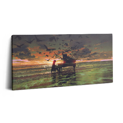 Imprimare tablou canvas 120x60 Concert pe plajă