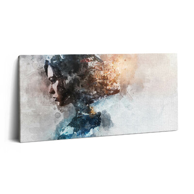 Imprimare tablou canvas 120x60 Portret de femeie pictat abstract