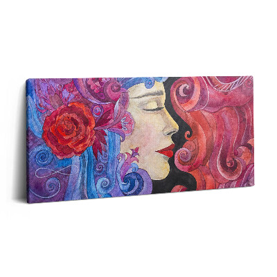 Imprimare tablou canvas 120x60 Artă - femeie pictată