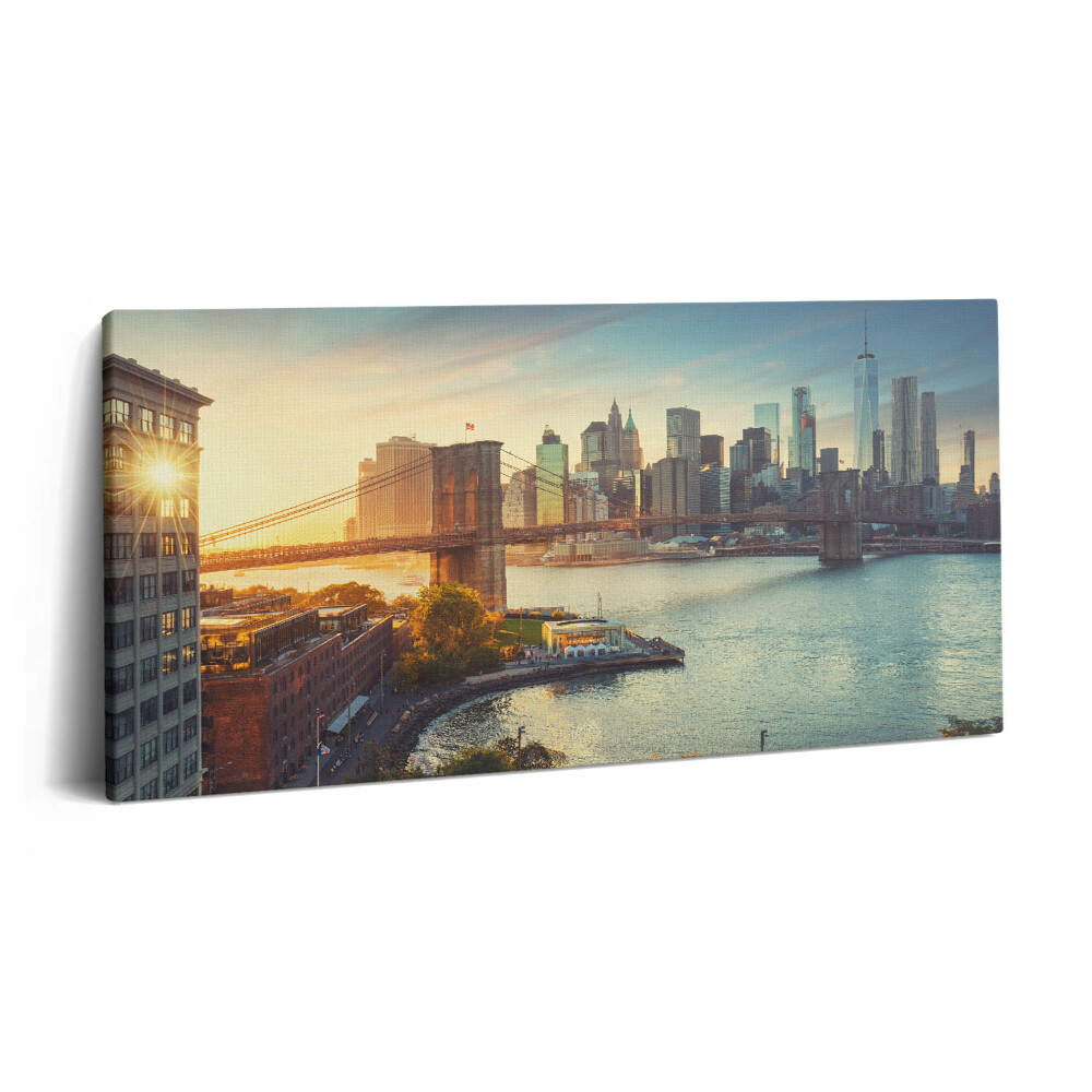 Imprimare tablou canvas 120x60 Podul Brooklyn din Manhattan, New York