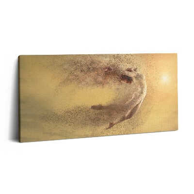 Imprimare tablou canvas 120x60 Femeie într-o siluetă dinamică săritoare