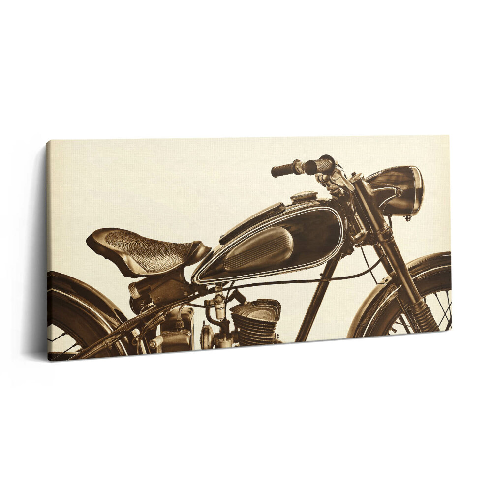 Imprimare tablou canvas 120x60 Retro sepia - motocicletă de epocă