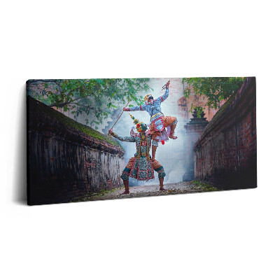 Imprimare tablou canvas 120x60 Thailanda dansează cu măști
