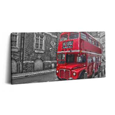 Imprimare tablou canvas 120x60 Autobuz roșu cu etaj