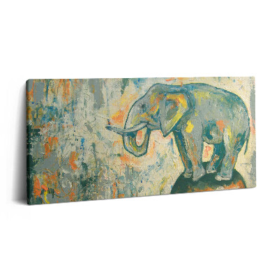 Imprimare tablou canvas 120x60 Figură pictată a unui elefant pe o minge