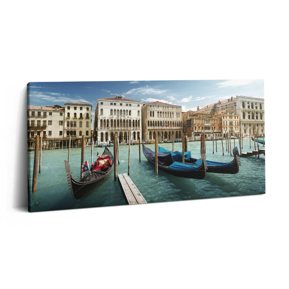 Imprimare tablou canvas 120x60 Gondole Veneția Italia