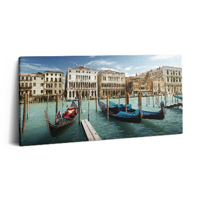 Imprimare tablou canvas 120x60 Gondole Veneția Italia