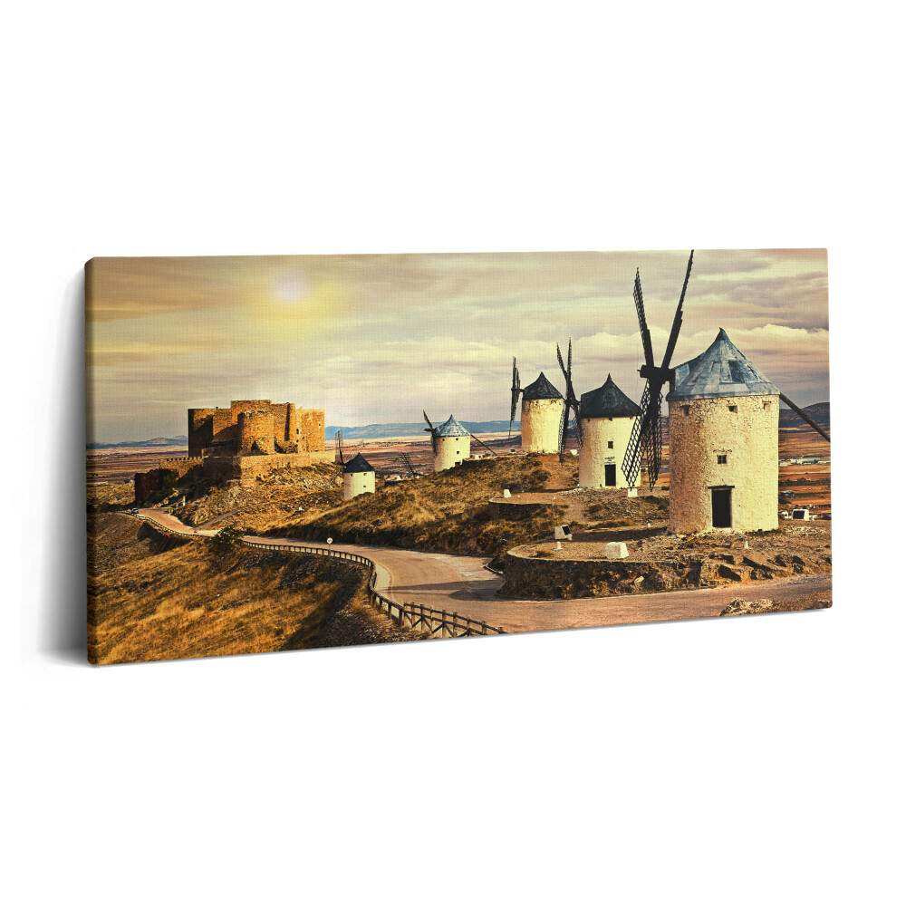 Imprimare tablou canvas 120x60 Morile de vânt din Cosuegra