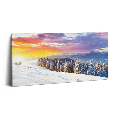 Imprimare tablou canvas 120x60 Peisaj montan de iarnă