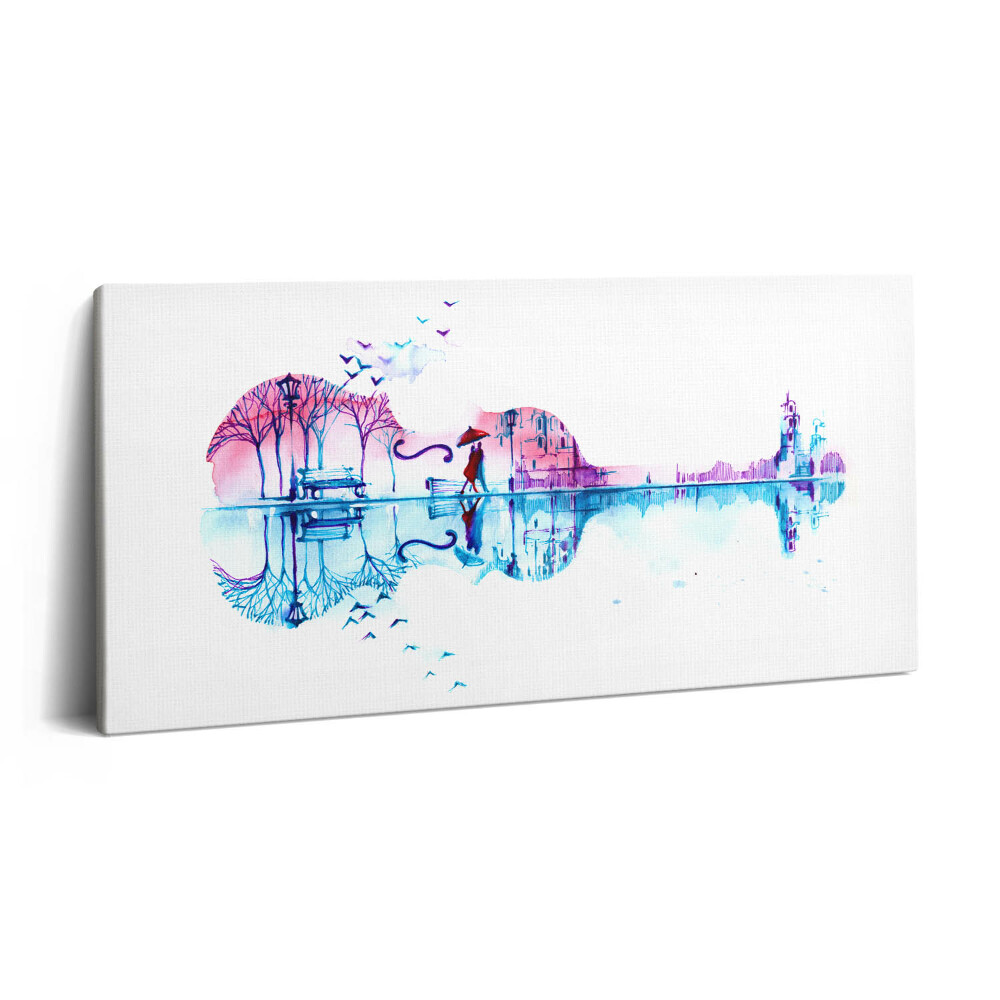 Imprimare tablou canvas 120x60 Pictând violoncelul cu parcul