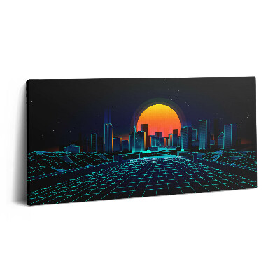 Imprimare tablou canvas 120x60 Spațiul cibernetic al orașului