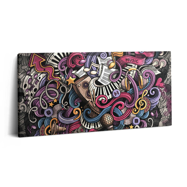 Imprimare tablou canvas 120x60 Instrumente muzicale