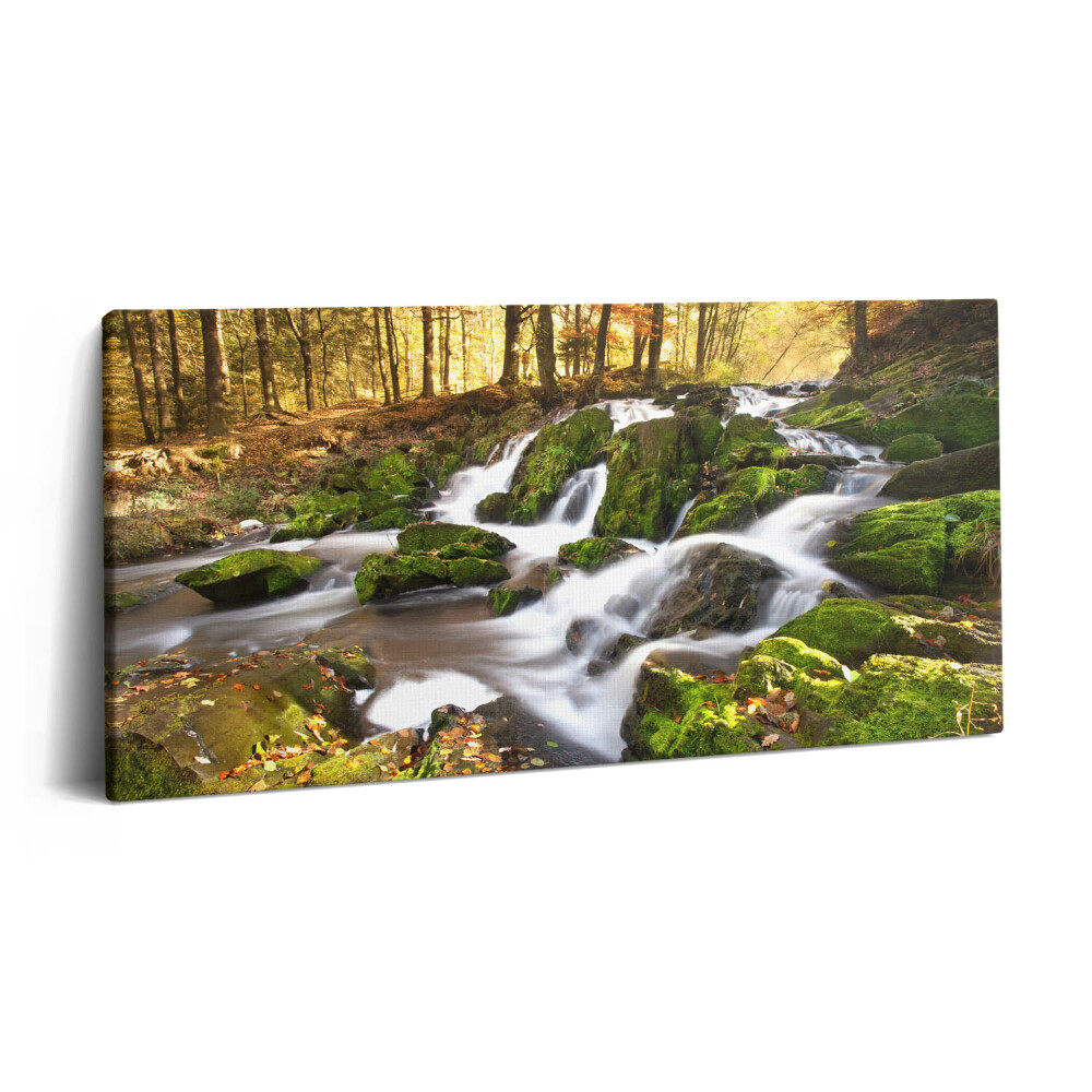 Imprimare tablou canvas 120x60 Un pârâu în pădurea de toamnă