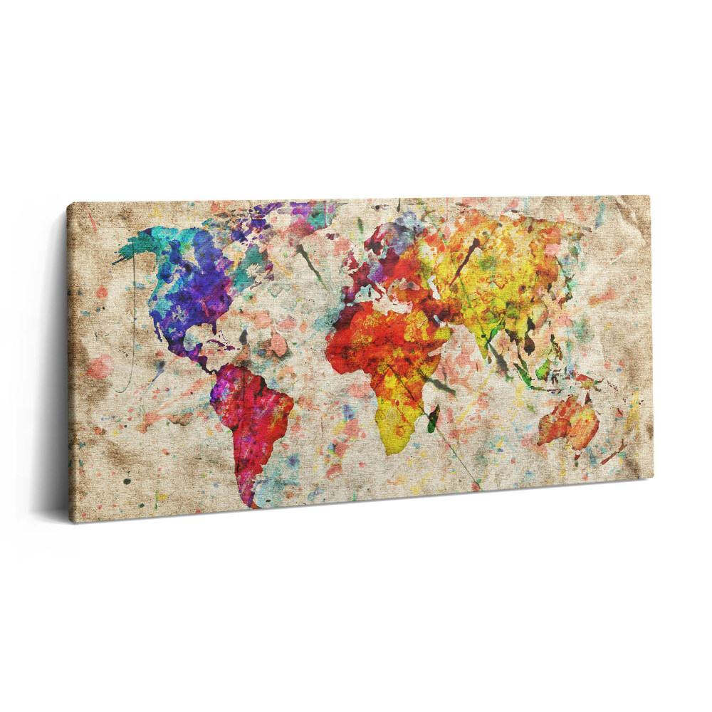 Imprimare tablou canvas 120x60 Hartă colorată a lumii
