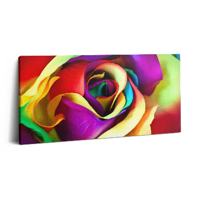 Imprimare tablou canvas 120x60 Trandafir Curcubeu