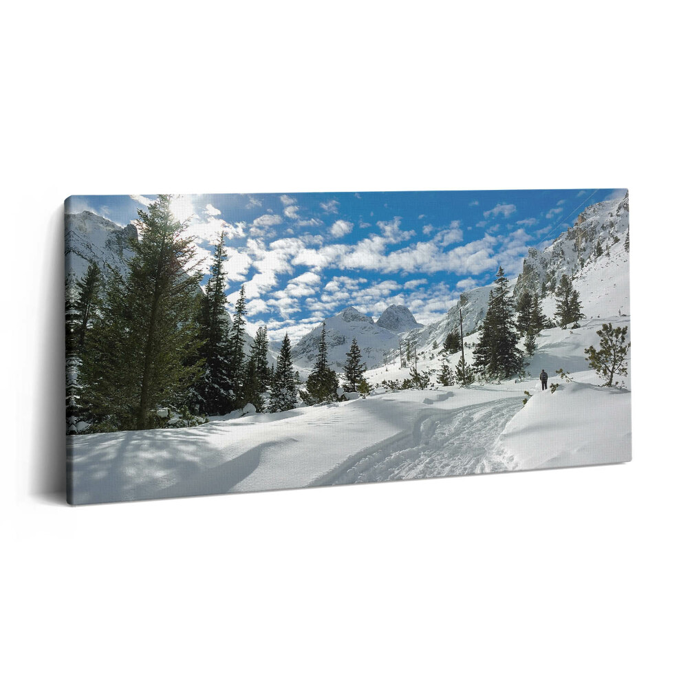 Imprimare tablou canvas 120x60 Peisaj montan iarna