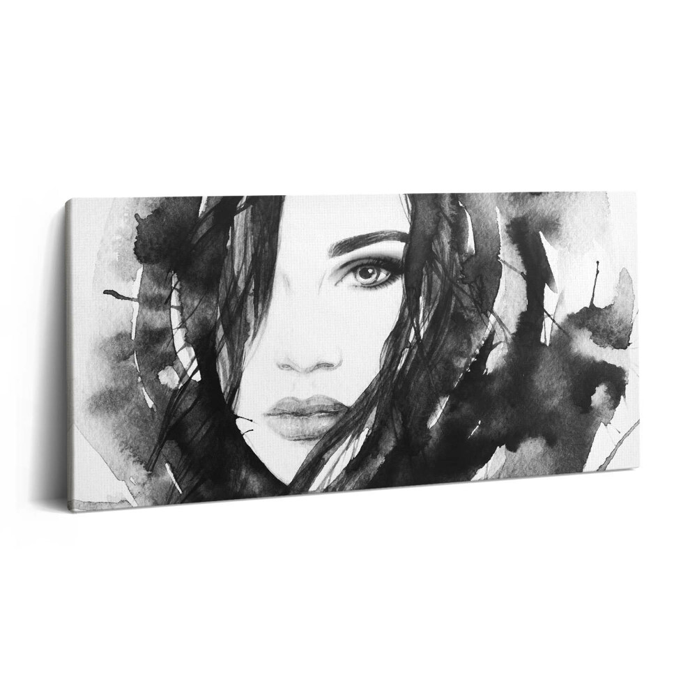 Imprimare tablou canvas 120x60 Portret în acuarelă al unei femei