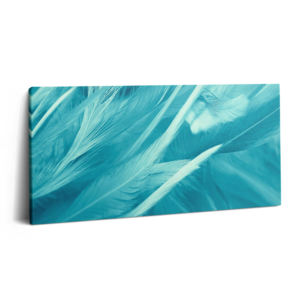 Imprimare tablou canvas 120x60 Pană vintage verde și turcoaz