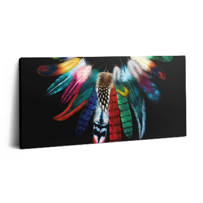 Imprimare tablou canvas 120x60 Pene de pasăre colorate