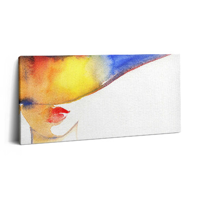 Imprimare tablou canvas 120x60 Femeie cu pălărie