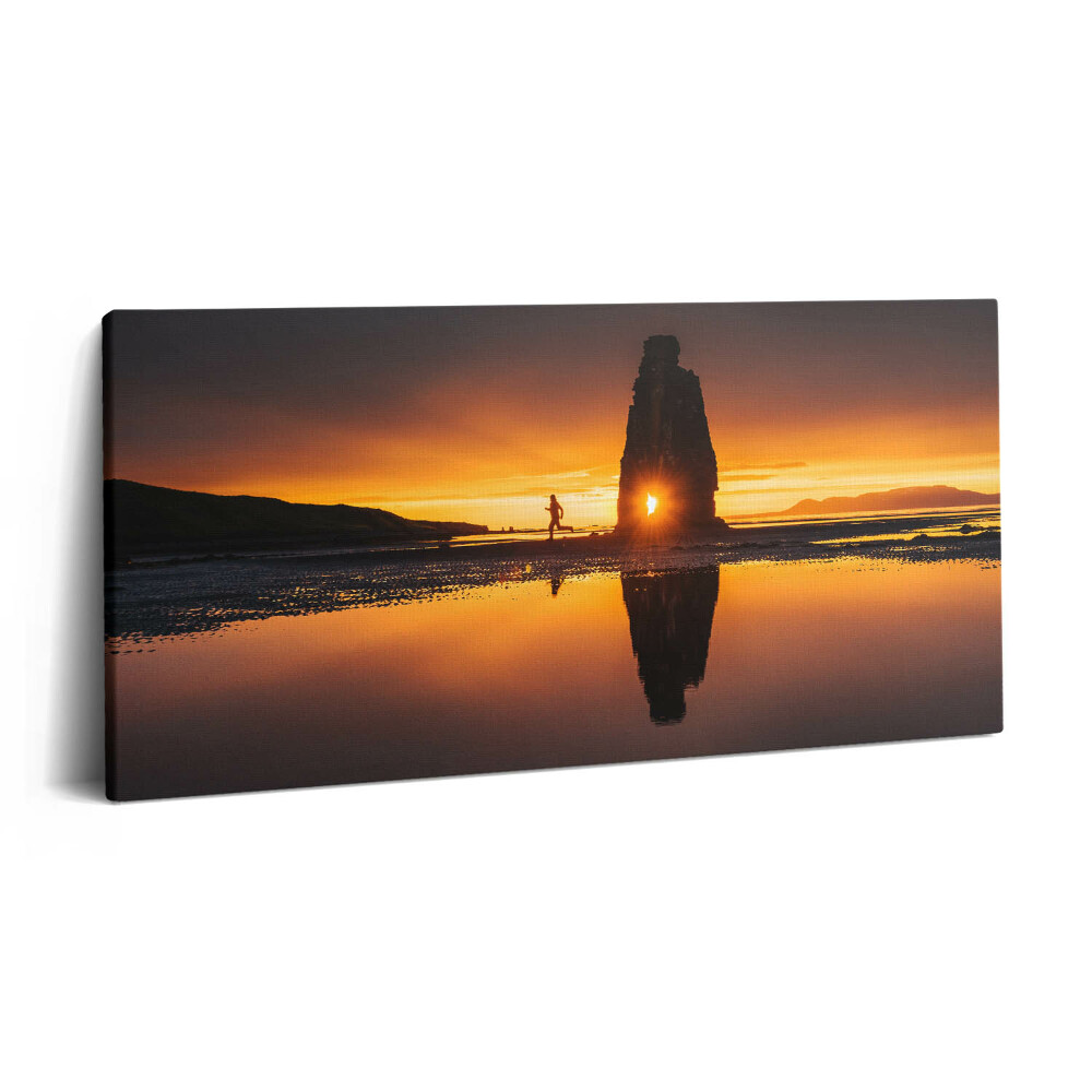 Imprimare tablou canvas 120x60 Alergătorii și apusul soarelui