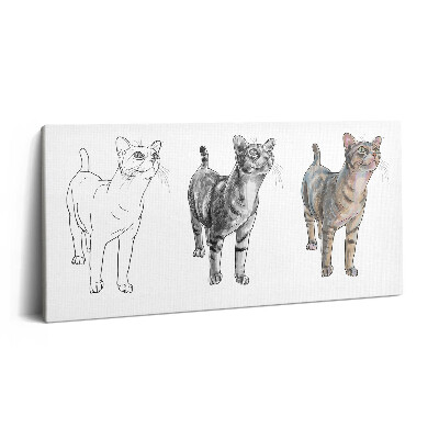 Imprimare tablou canvas 120x60 Ilustrație a unei pisici drăguțe și curioase