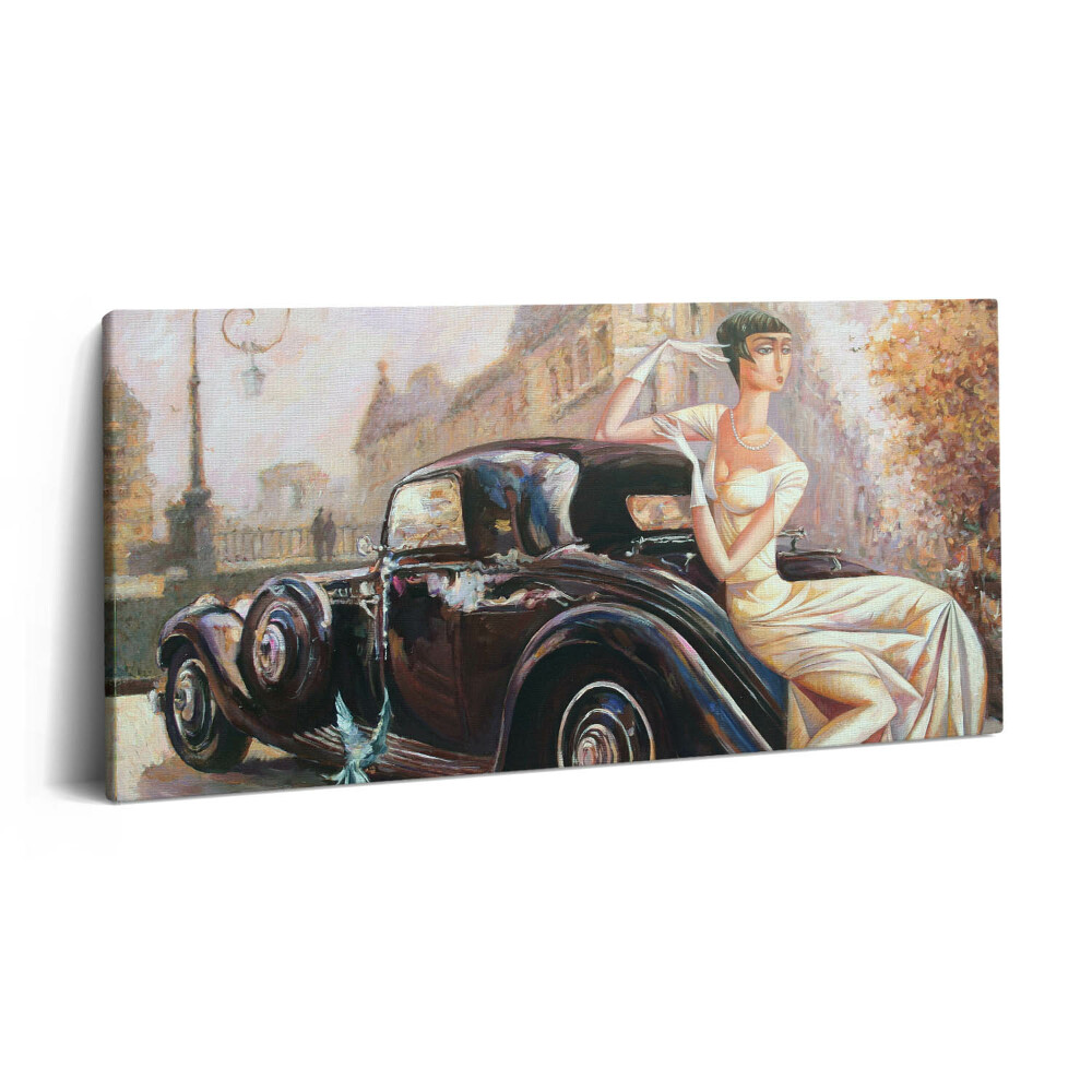 Imprimare tablou canvas 120x60 Femeie în stil retro