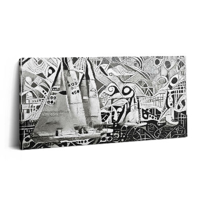 Imprimare tablou canvas 120x60 Rezumat al unei barci cu pânze pe mare