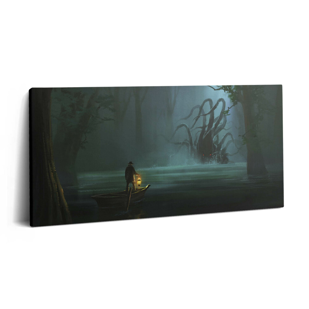 Imprimare tablou canvas 120x60 Omul și monstrul în mlaștină