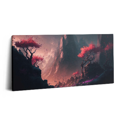 Imprimare tablou canvas 120x60 Pădure și munți magici