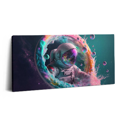 Imprimare tablou canvas 120x60 Cosmonauți colorați în nor
