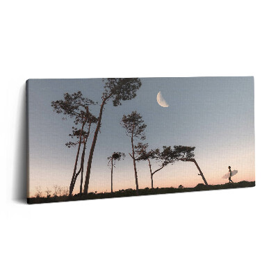 Imprimare tablou canvas 120x60 Semilună și copaci