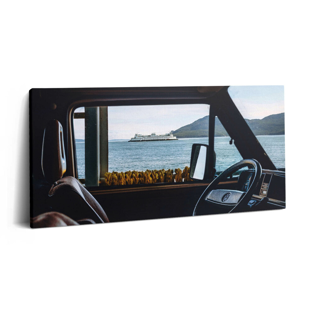 Imprimare tablou canvas 120x60 Vacanțe cu mașina și la mare