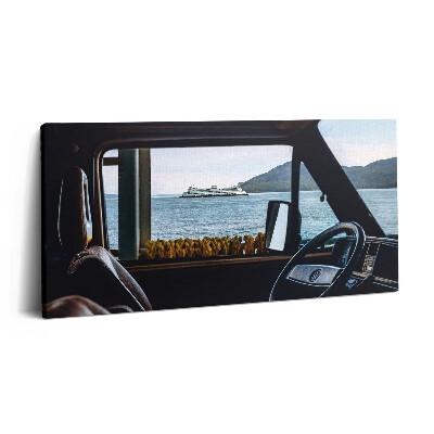 Imprimare tablou canvas 120x60 Vacanțe cu mașina și la mare