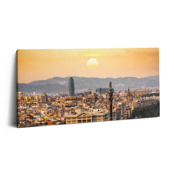 Imprimare tablou canvas 120x60 Peisajul Sagrada Familia din Barcelona