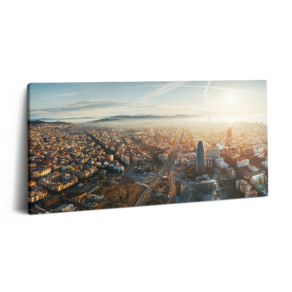 Imprimare tablou canvas 120x60 Panoramă a orașului Barcelona