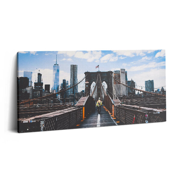 Imprimare tablou canvas 120x60 Podul Brooklyn din New York