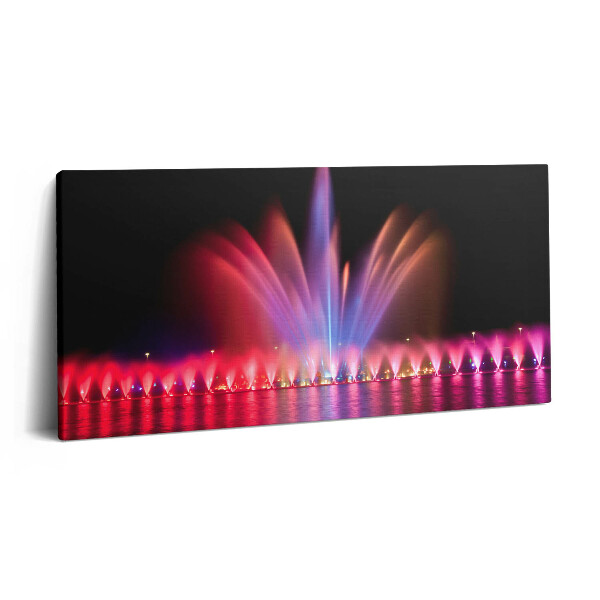 Imprimare tablou canvas 120x60 Fântâna din Wroclaw noaptea