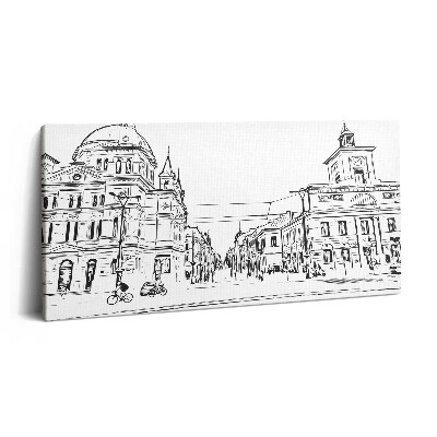 Imprimare tablou canvas 120x60 Ilustrație a orașului vechi Poznań