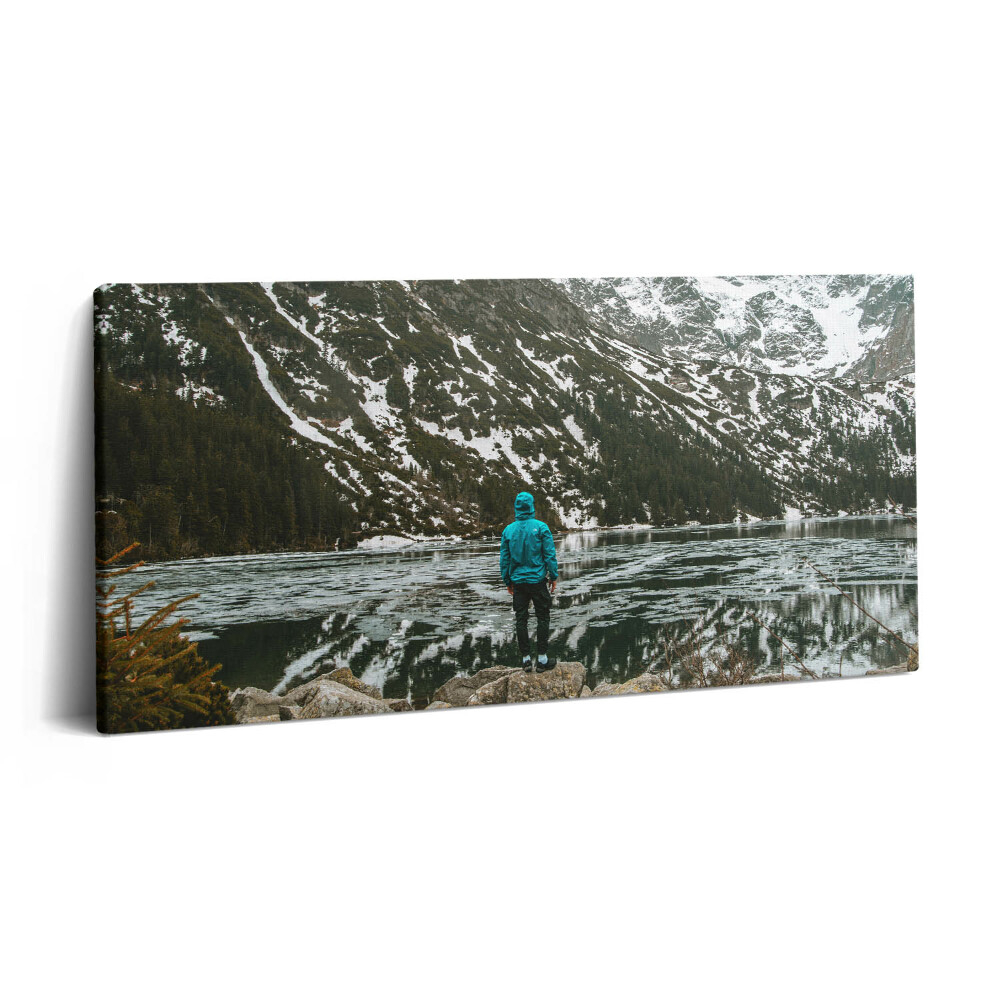 Imprimare tablou canvas 120x60 Lacul Morskie Oko iarna