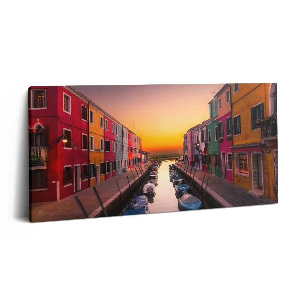 Imprimare tablou canvas 120x60 Bărci și apă în Italia