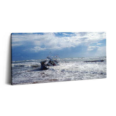 Imprimare tablou canvas 120x60 Navă scufundată în Sicilia